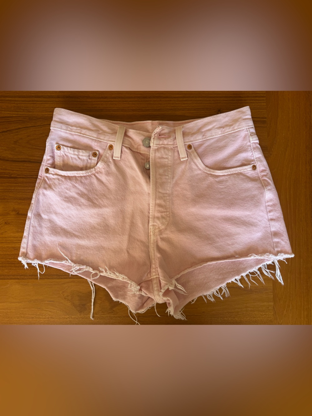 Levi's 501 Light Pink Denim Cutoff Shorts EUC Size 29